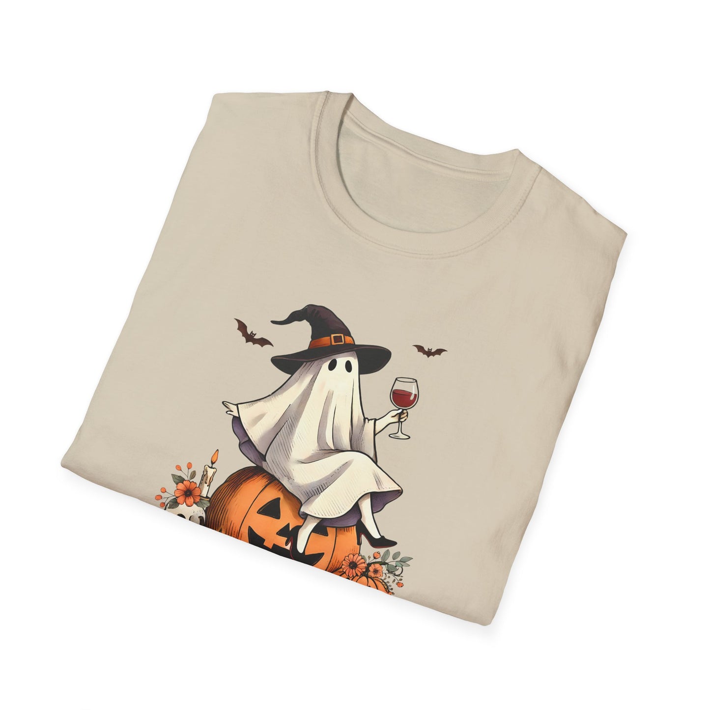 Ghost with Wine - Unisex Softstyle T-Shirt