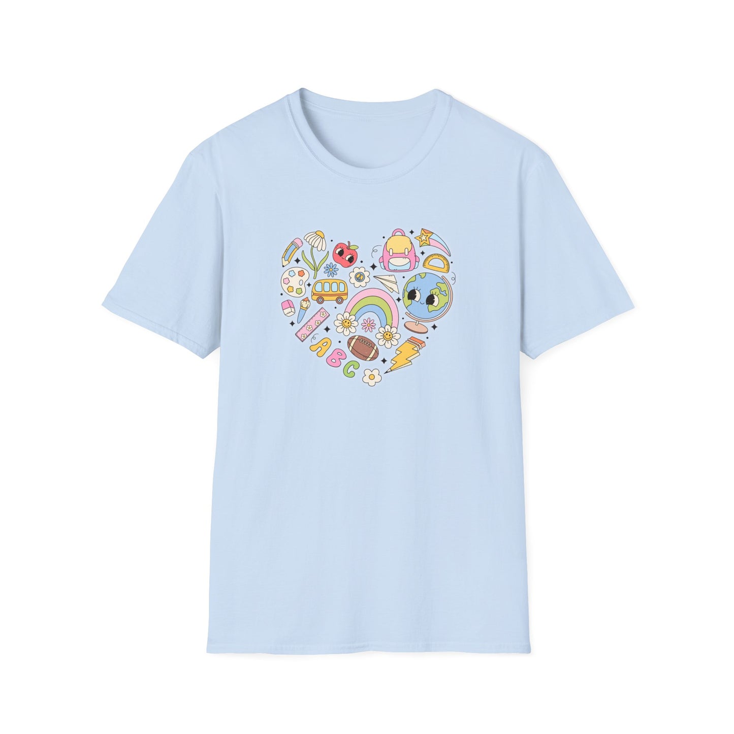 School Supplies Heart - Unisex Softstyle T-Shirt