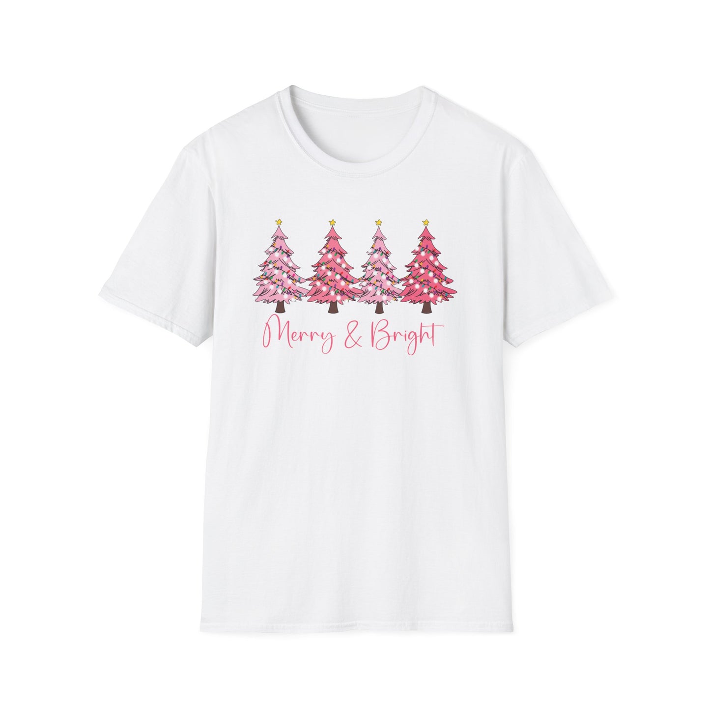 Merry & Bright Pink - Unisex Softstyle T-Shirt