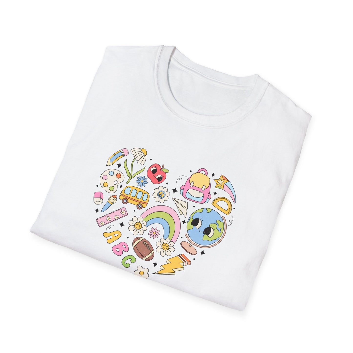 School Supplies Heart - Unisex Softstyle T-Shirt