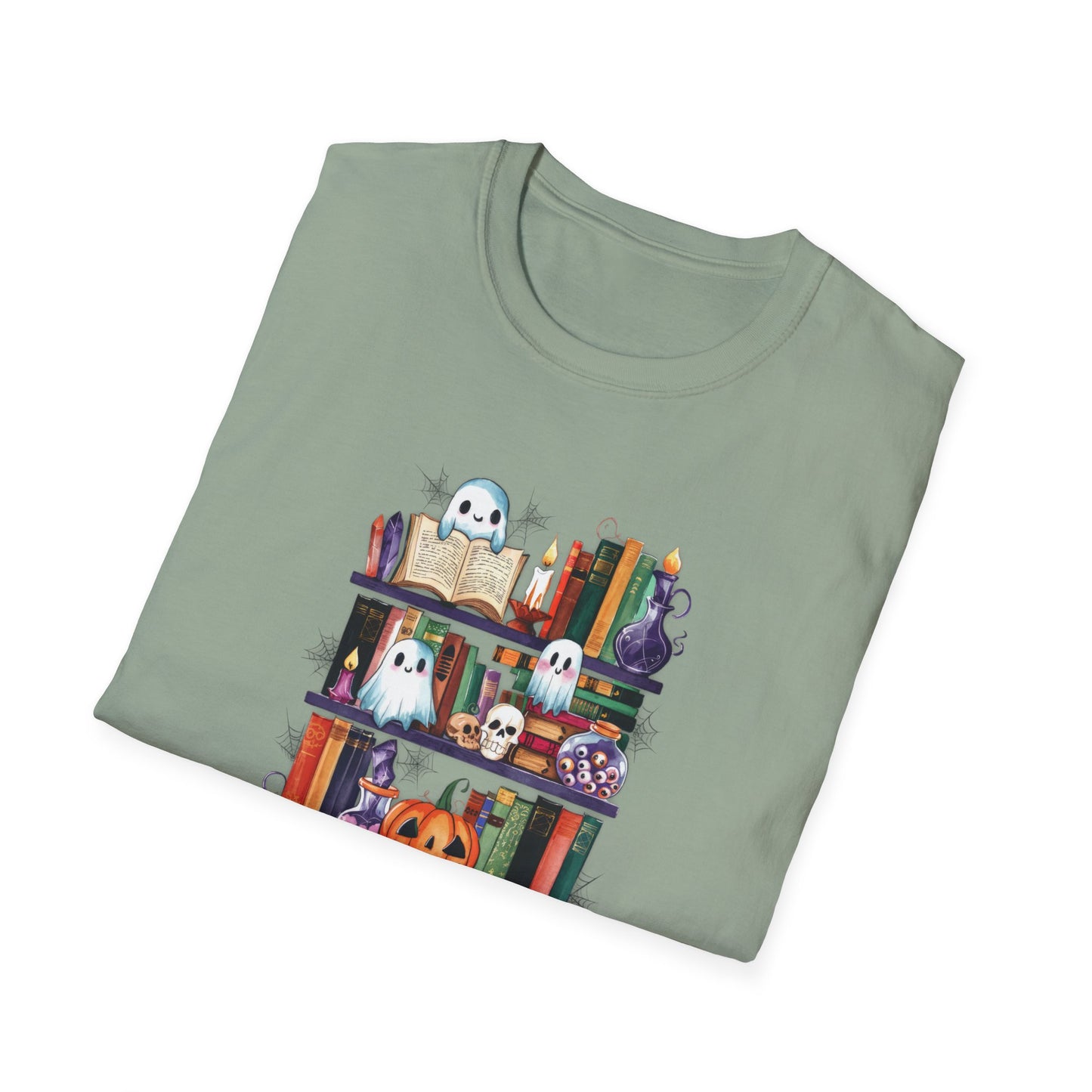 Spooky Bookshelf - Unisex Softstyle T-Shirt