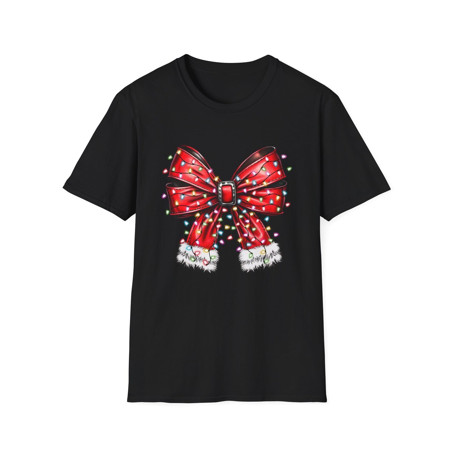 Santa Christmas Lights Coquette - Unisex Softstyle T-Shirt