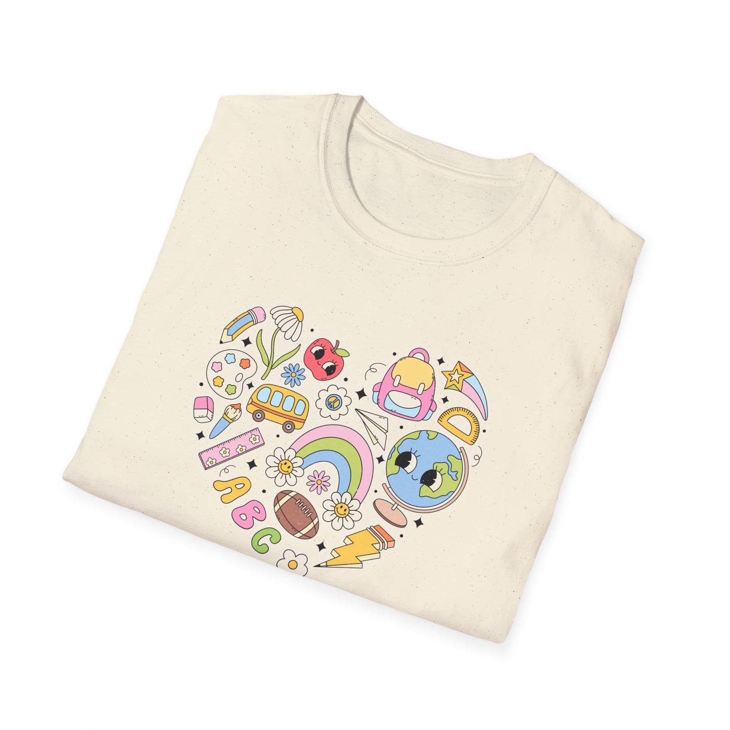 School Supplies Heart - Unisex Softstyle T-Shirt