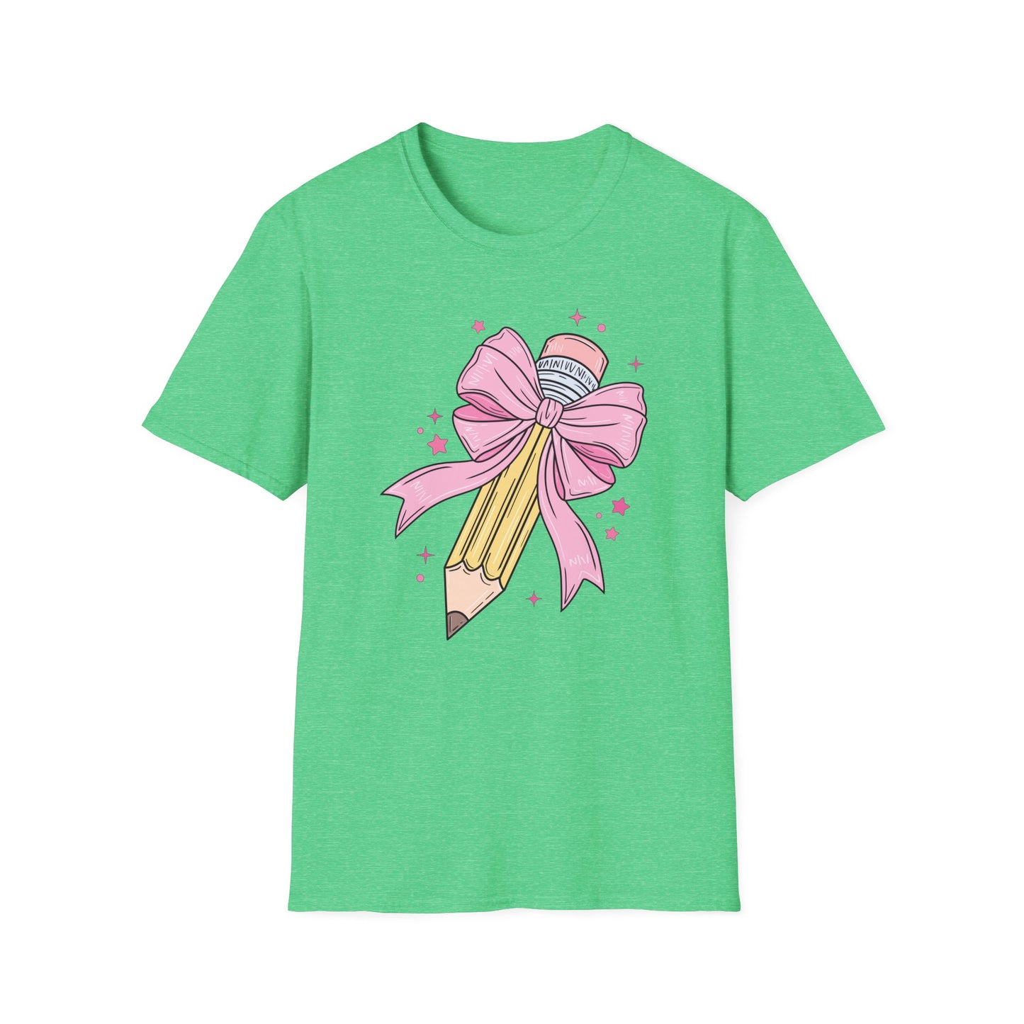 Pencil with Bow - Unisex Softstyle T-Shirt