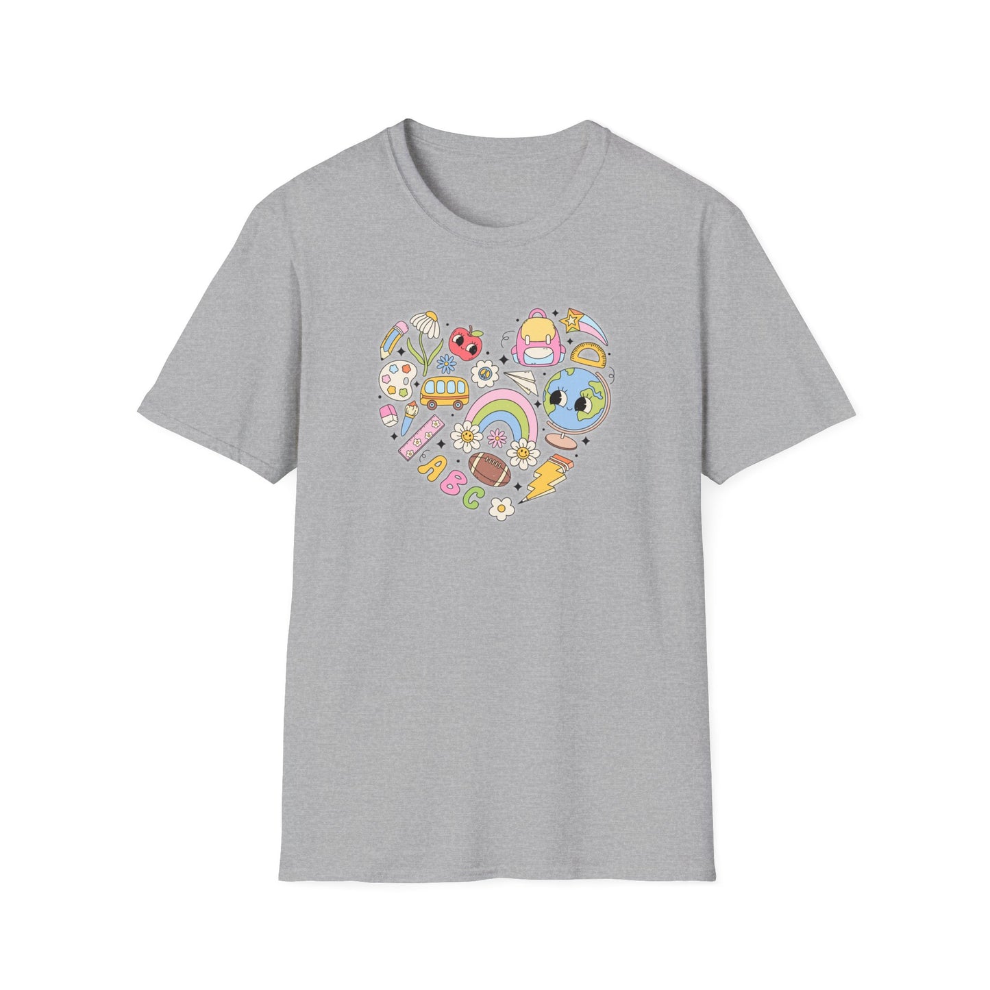 School Supplies Heart - Unisex Softstyle T-Shirt