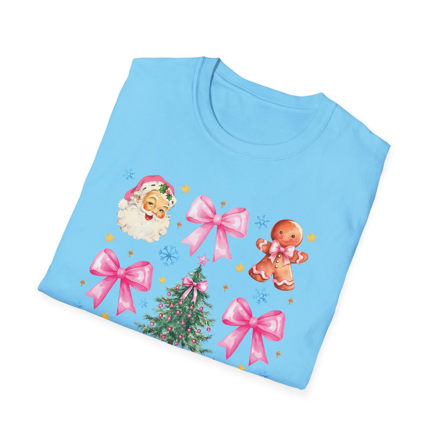 Pink Christmas Coquette - Unisex Softstyle T-Shirt