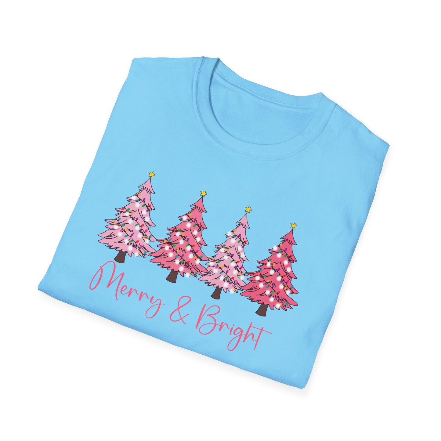 Merry & Bright Pink - Unisex Softstyle T-Shirt