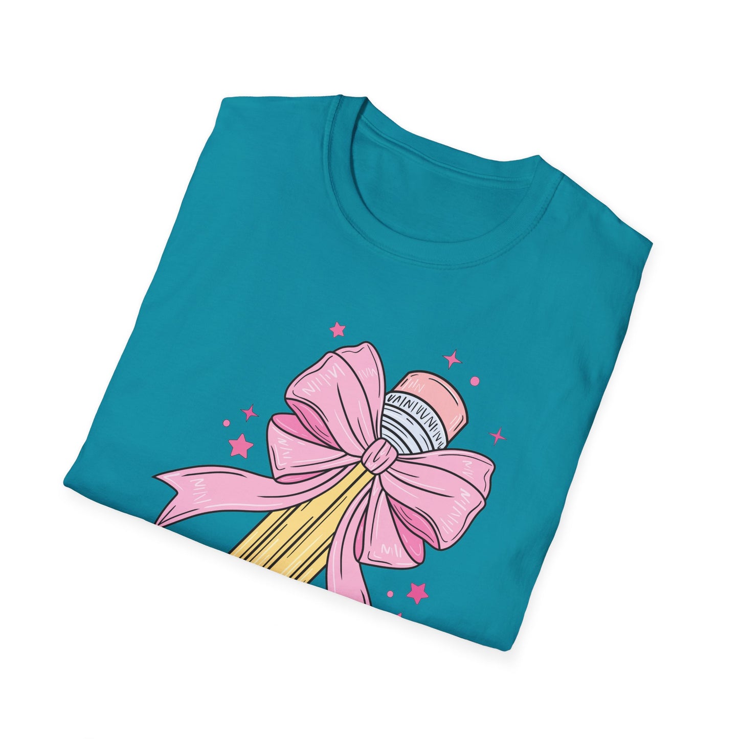 Pencil with Bow - Unisex Softstyle T-Shirt