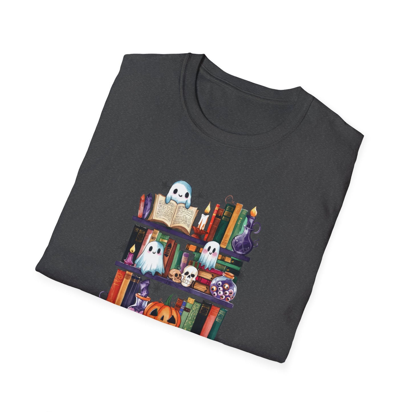 Spooky Bookshelf - Unisex Softstyle T-Shirt