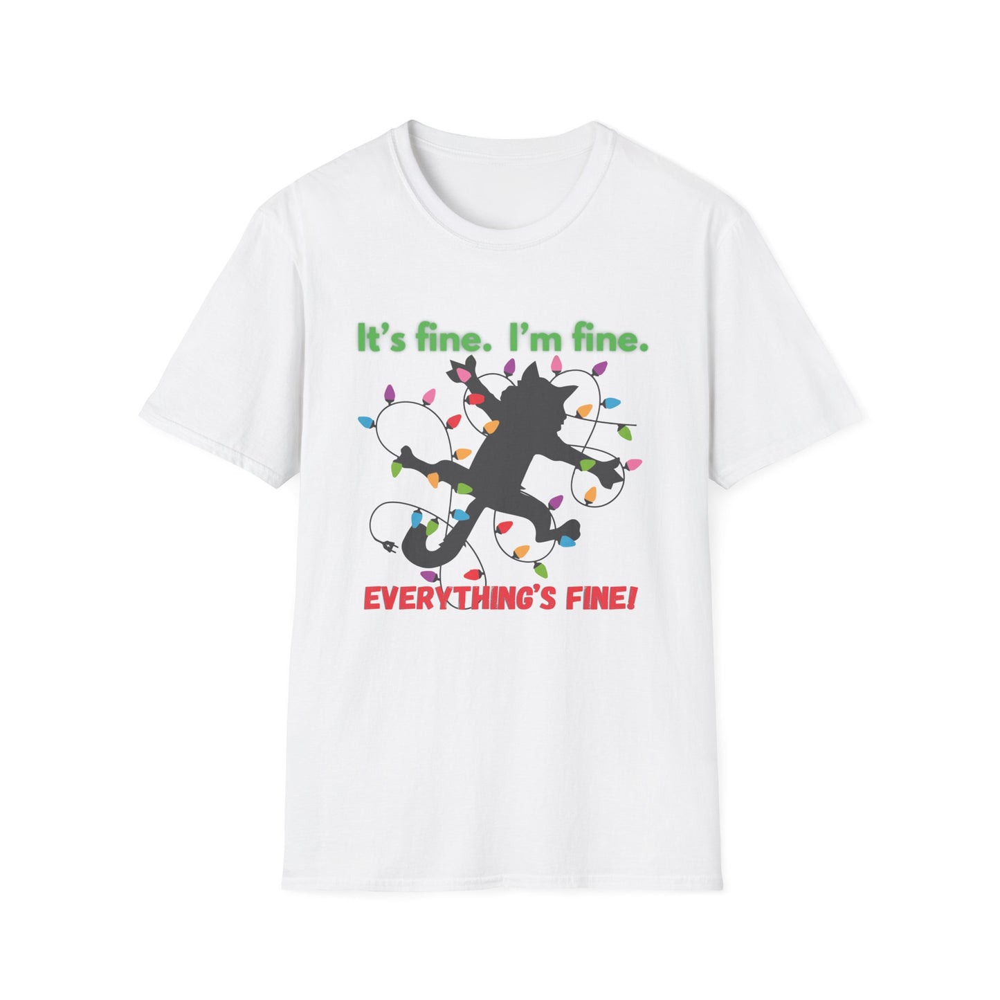 Cat It's Fine - Unisex Softstyle T-Shirt