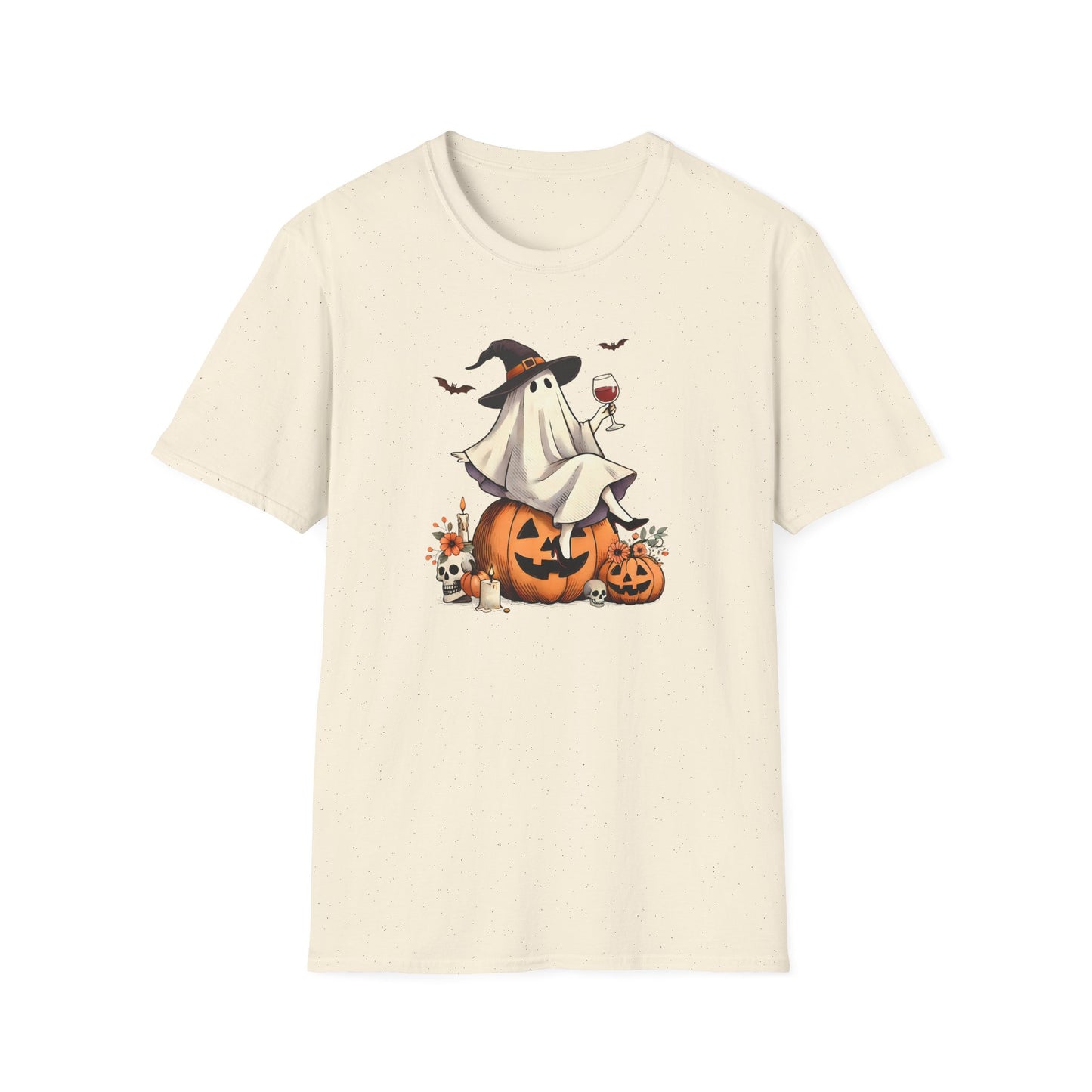 Ghost with Wine - Unisex Softstyle T-Shirt