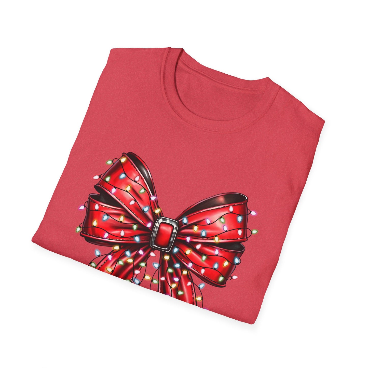 Santa Christmas Lights Coquette - Unisex Softstyle T-Shirt