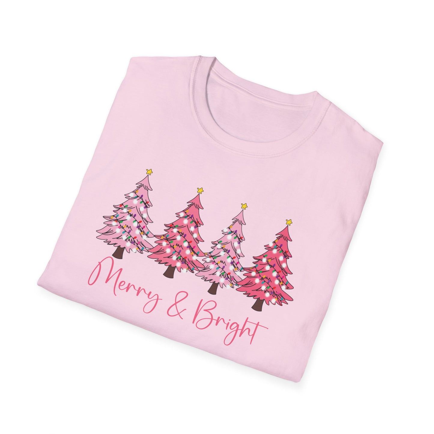 Merry & Bright Pink - Unisex Softstyle T-Shirt