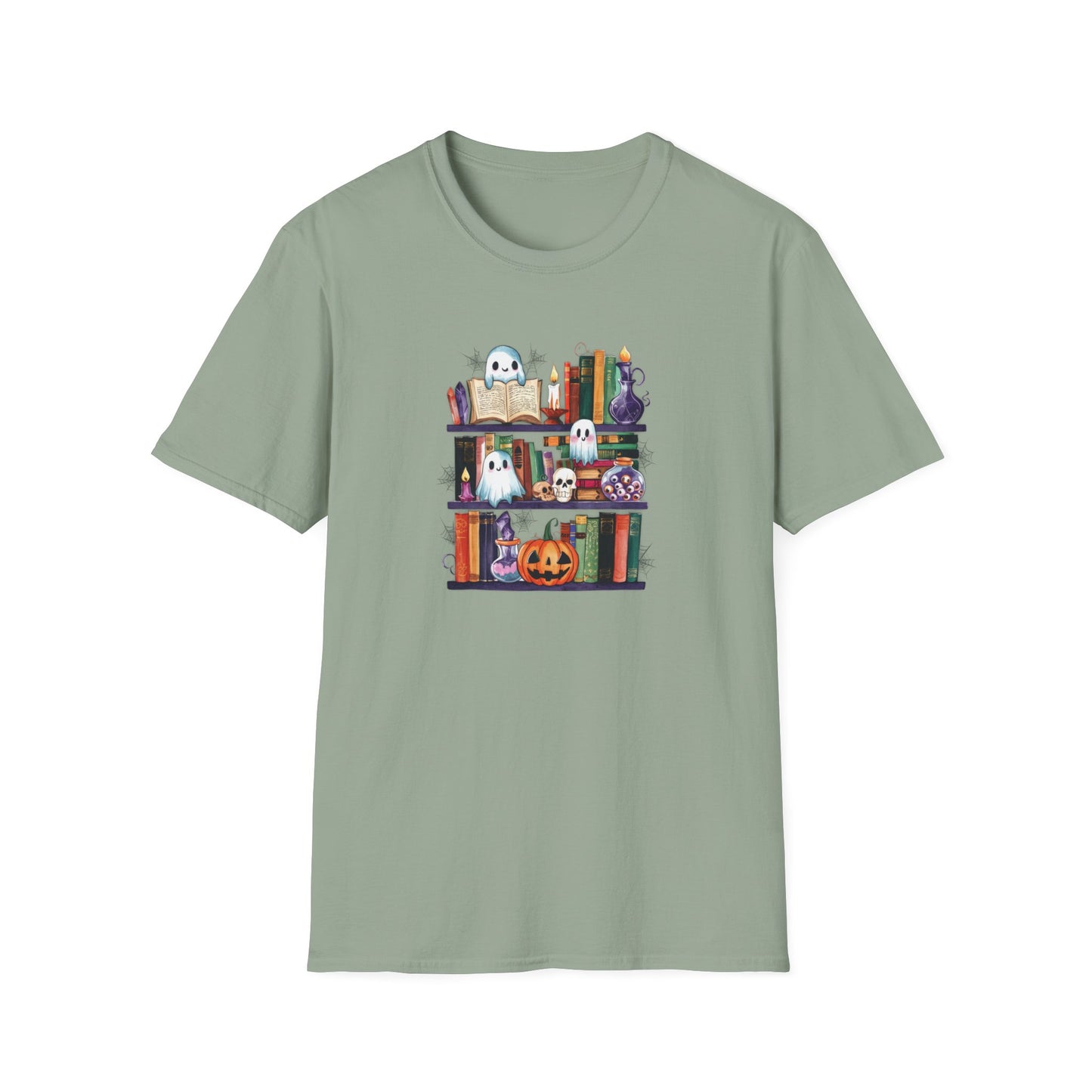 Spooky Bookshelf - Unisex Softstyle T-Shirt