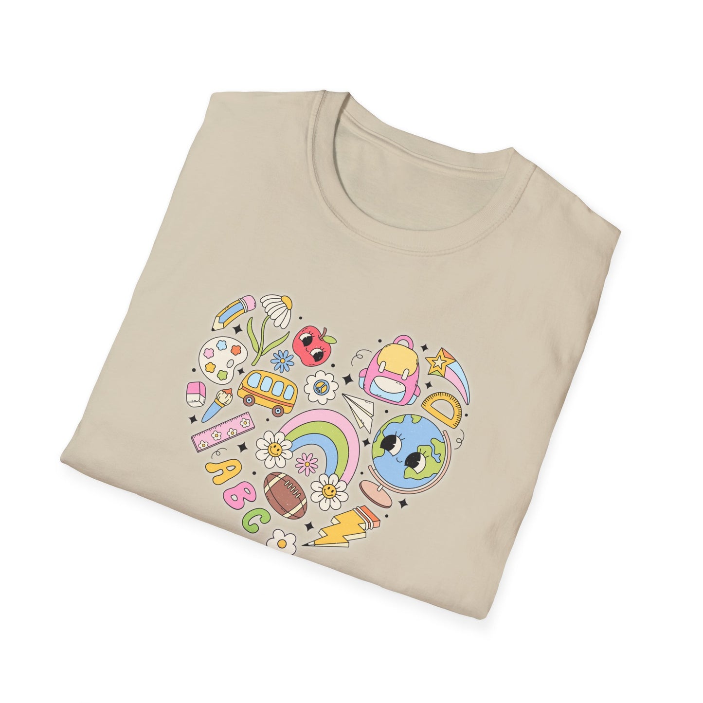 School Supplies Heart - Unisex Softstyle T-Shirt