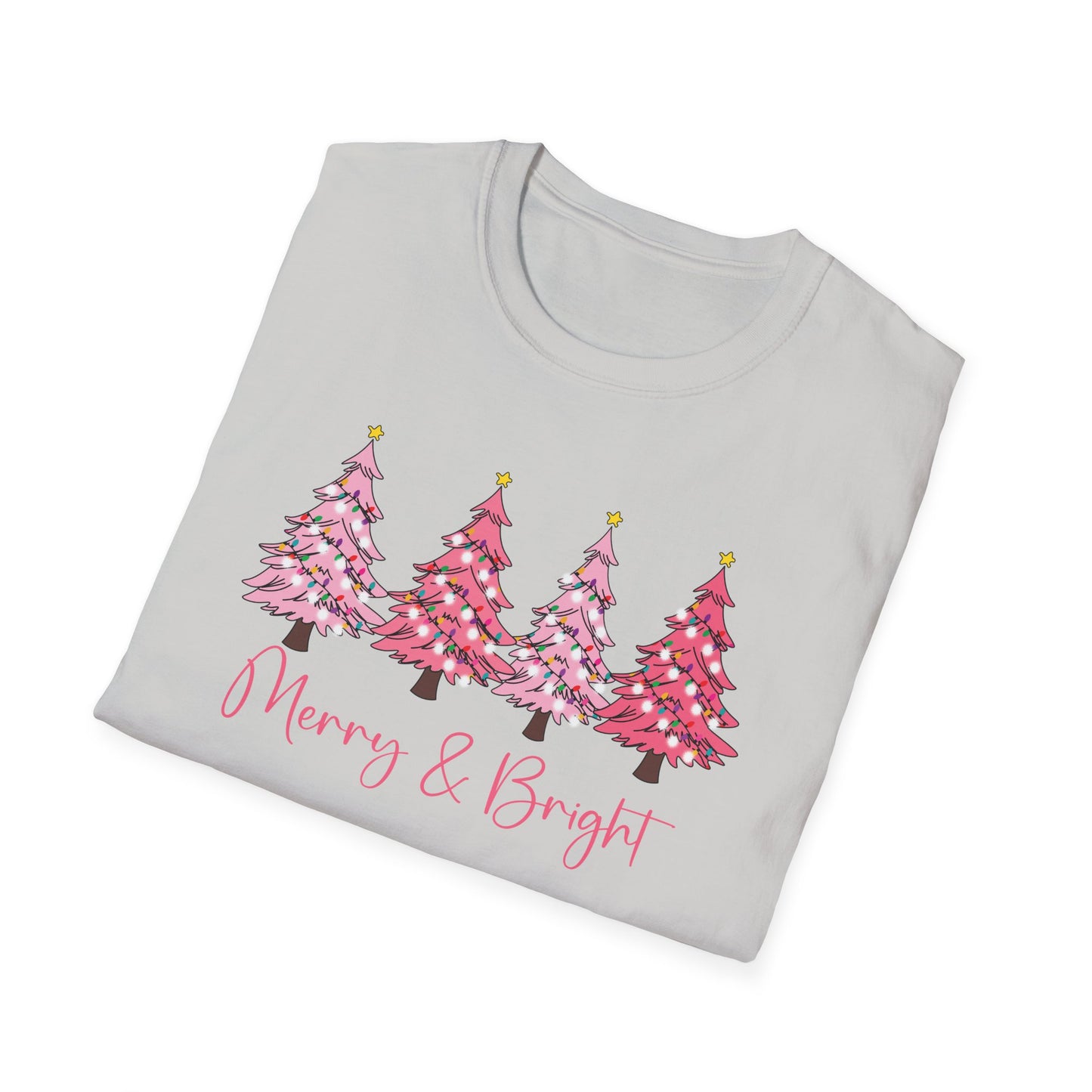 Merry & Bright Pink - Unisex Softstyle T-Shirt