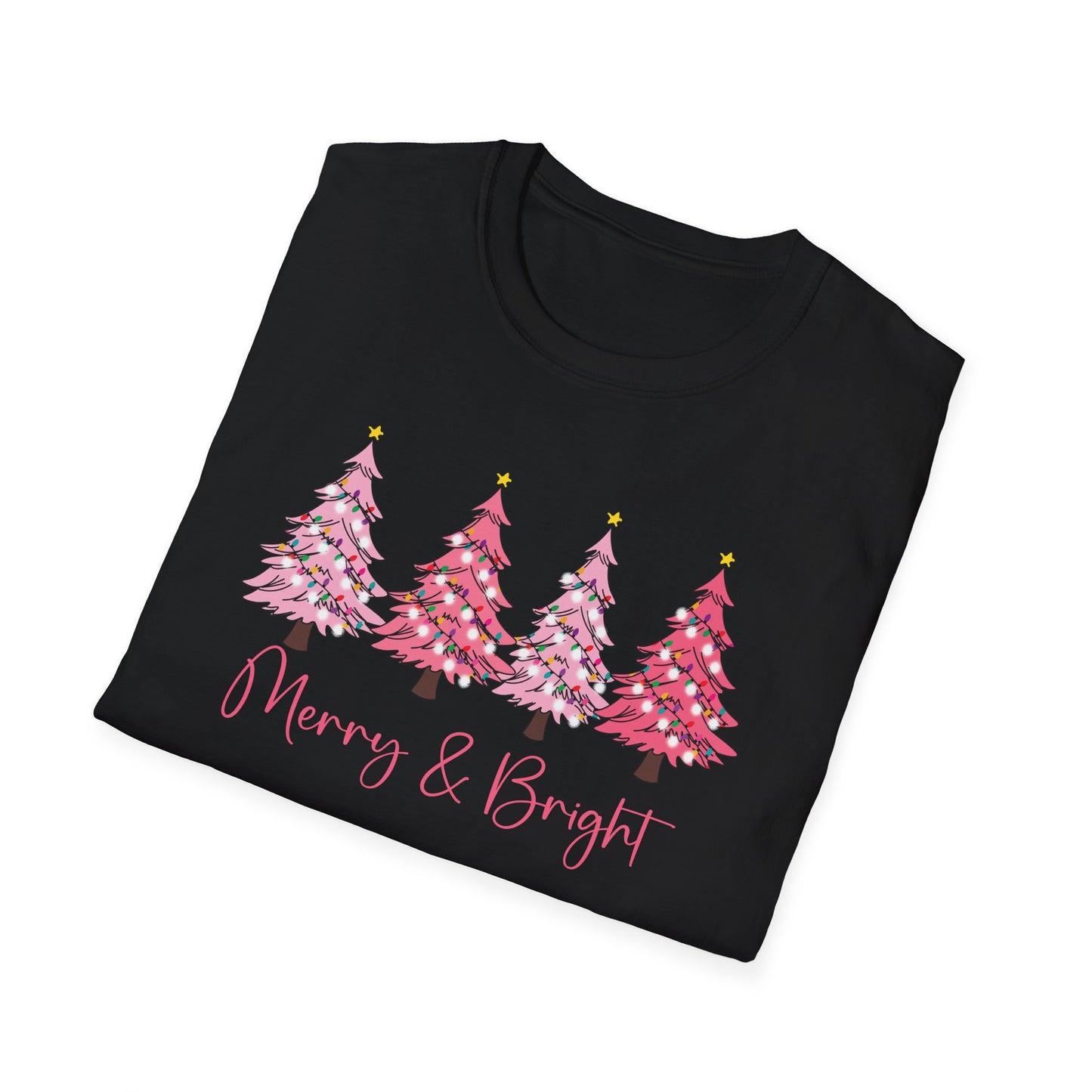 Merry & Bright Pink - Unisex Softstyle T-Shirt