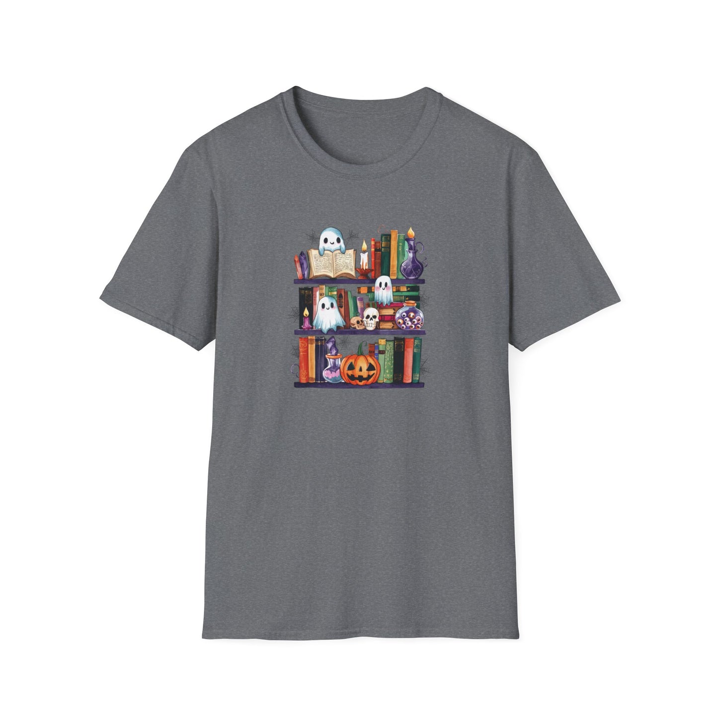 Spooky Bookshelf - Unisex Softstyle T-Shirt