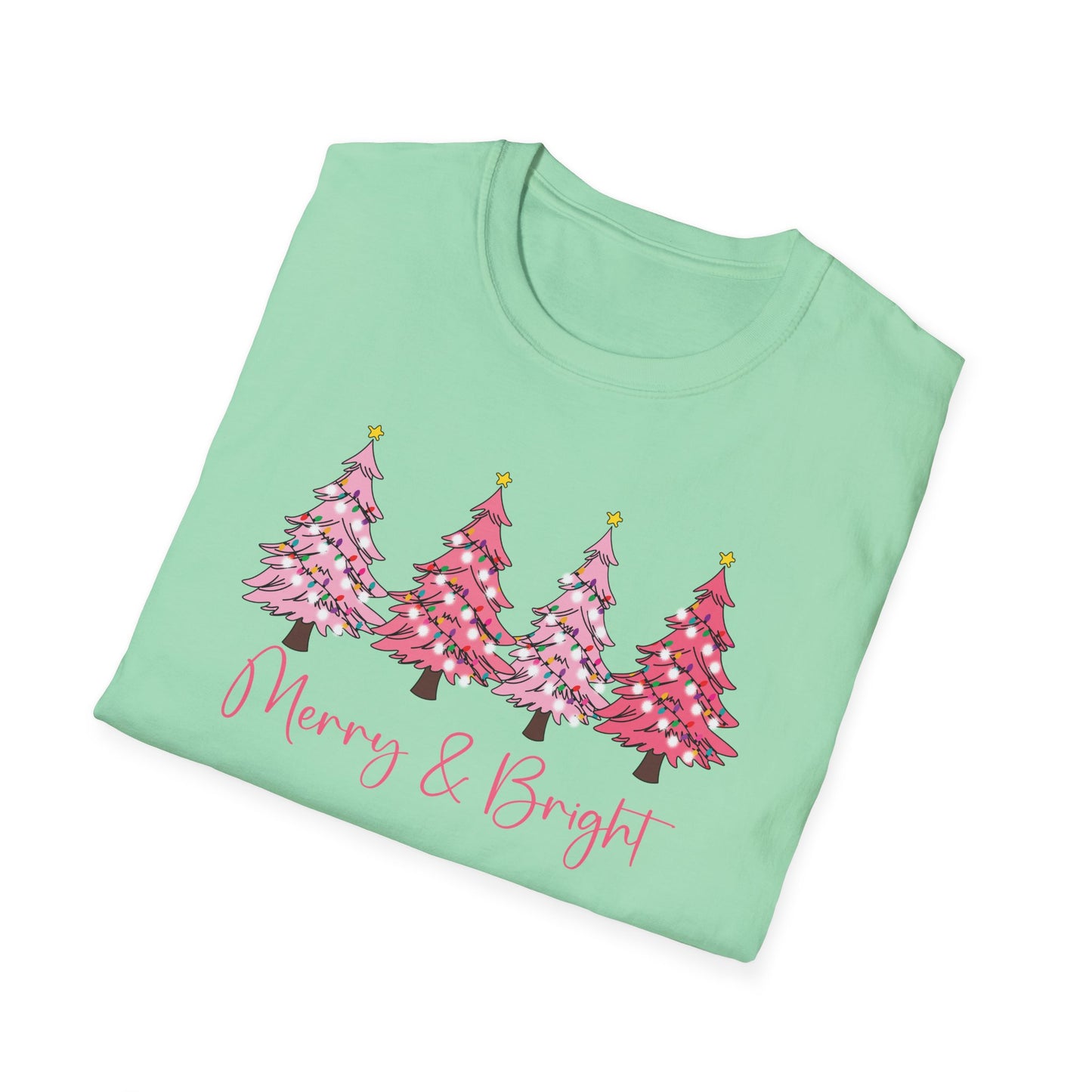 Merry & Bright Pink - Unisex Softstyle T-Shirt