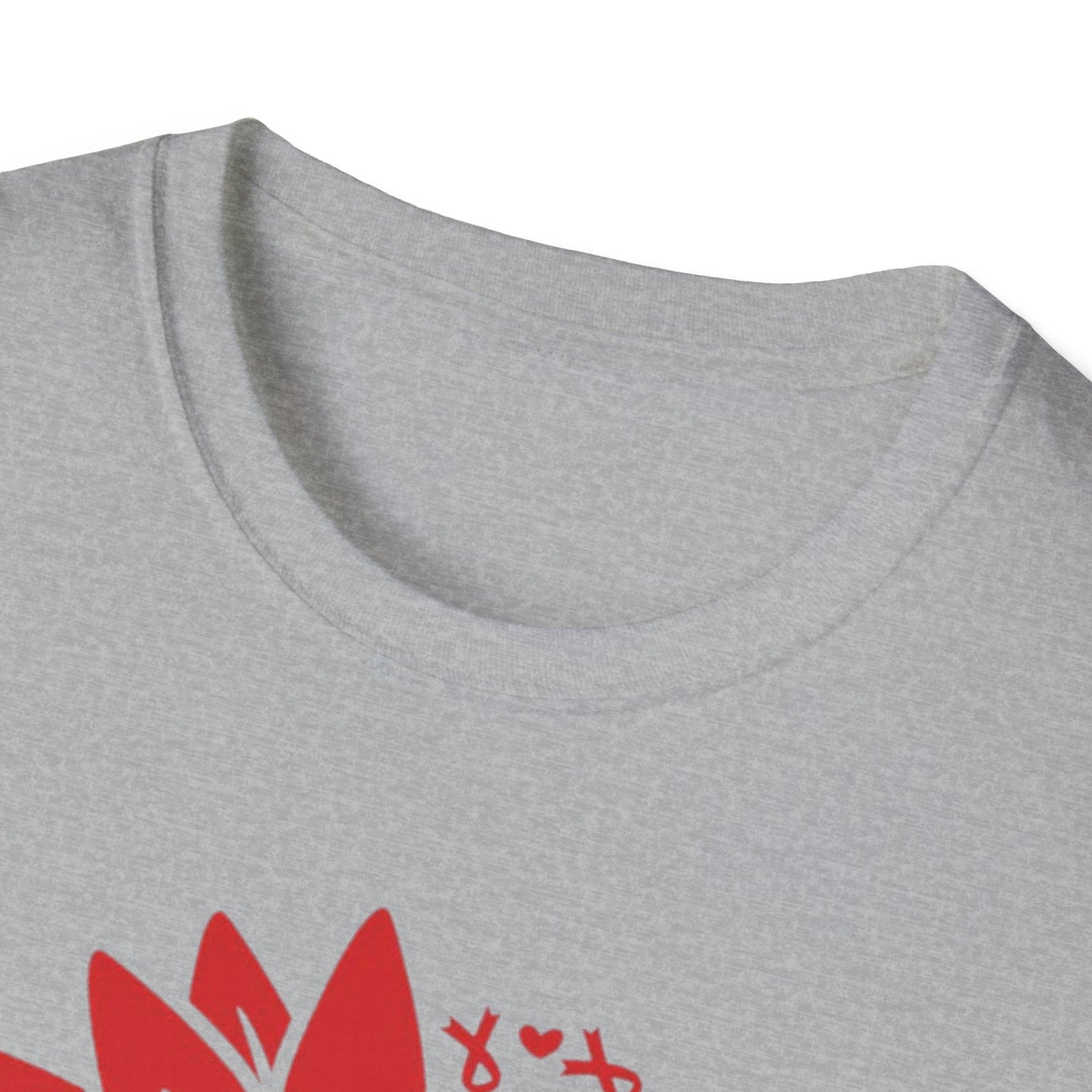 Blood Clot Survivor Flower - Unisex Softstyle T-Shirt