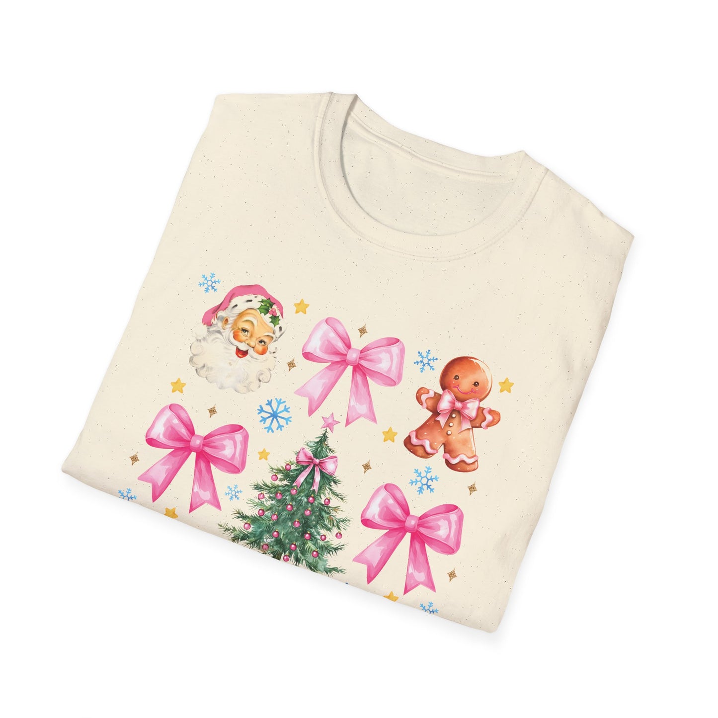 Pink Christmas Coquette - Unisex Softstyle T-Shirt