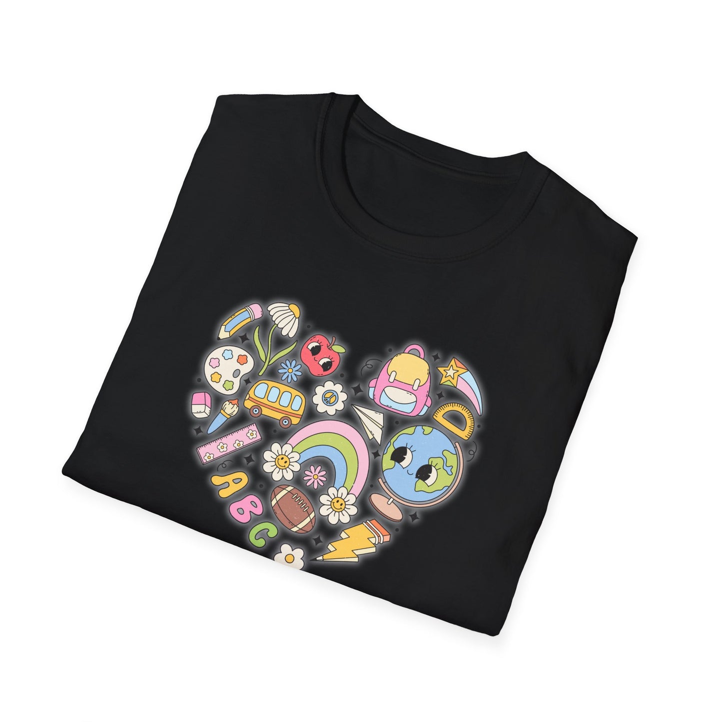 School Supplies Heart - Unisex Softstyle T-Shirt