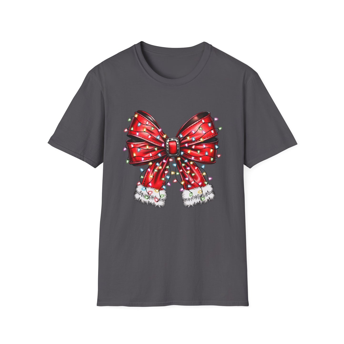 Santa Christmas Lights Coquette - Unisex Softstyle T-Shirt