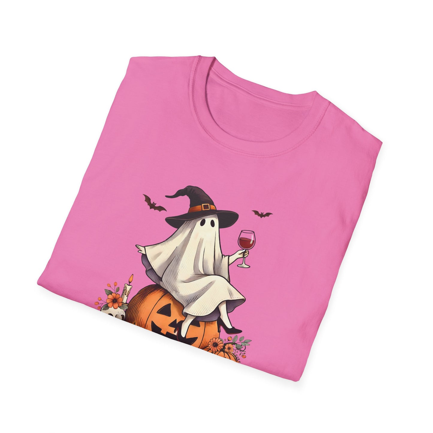 Ghost with Wine - Unisex Softstyle T-Shirt